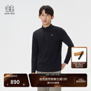 KOLON SPORT/可隆户外长袖T恤 男士仿羊驼质感半拉链长袖T恤 LHZT5WN097-BK 黑色 L 175/96A