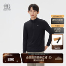 KOLON SPORT/可隆户外长袖T恤 男士仿羊驼质感半拉链长袖T恤 LHZT5WN097-BK 黑色 L 175/96A