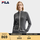 FILA 斐乐官方女士编织外套2025冬新款简约时尚修身拉链毛衣开衫 华孚H150R花灰-MG M 165/84A/M