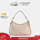 蔻驰（COACH）奥莱女士女包经典标志LAUREL 31号流浪包单肩包斜挎包腋下包礼物 SV/沙黄色/灰褐色