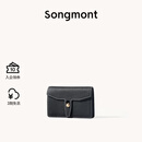 Songmont山下有松循迹系列钱包设计师款皮夹短款卡包夹礼物男女零钱包 烟墨黑 现货
