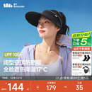 蕉下（beneunder）防晒帽子女黑胶空顶帽遮阳帽防紫外线遮脸太阳帽BM569黑