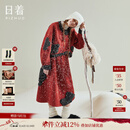 日着雪怪空气层套装2025秋新款拼贴外套半身裙休闲趣味穿搭两件套 雪怪红 M