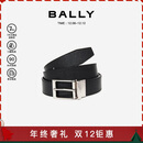 巴利（BALLY）男士腰带商务方扣双面腰带6307811黑色120cm圣诞礼物
