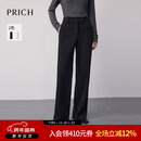 PRICH时尚简约磨毛柔软阔腿西装裤2025冬季新款通勤显瘦长裤女 15灰色 S 160