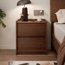 家逸实木床头柜卧室床边柜高级感简约小户型收纳柜子置物架2025新款