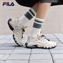 FILA 斐乐官方女鞋TRUFFLE老爹鞋2026春季新款蘑菇鞋休闲鞋运动鞋 淡粉/白天鹅灰-PW 38