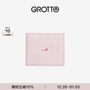 GROTTO个乐经典轻奢真皮童趣女士钱包两折卡夹卡包女士女款情侣新年礼物 樱花粉（木马) F