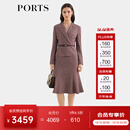 PORTS宝姿女装2025秋季新款深紫色质感肌理鱼尾连衣裙 深紫色 M （6）