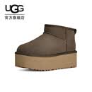 UGG冬季女士经典迷你纯色厚底纯色保暖休闲短筒雪地靴1135092 DDRG | 干牛至色 37