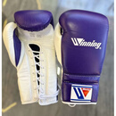 Winning 日本进口拳击手套 专业拳套 散打 泰拳 自由搏击比赛拳套 紫白特殊标系带 现货 12oz