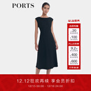 PORTS宝姿女装2024早秋新款连衣裙 LT9D066UWF061 黑色 S (4)