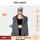 13DE MARZO【明星同款】13DE MARZO考拉外套可爱灰色卫衣帽衫宽松拉链开衫 灰色 M