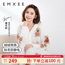 嫚熙（EMXEE）唐艺昕同款秋冬季睡衣小熊半边绒亲子装孕妇怀孕期月子服 小熊白色【7A抗菌防螨】 L【奢柔半边绒】
