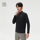KOLON SPORT/可隆户外吸湿速干T恤 男士S-FUNCTIONAL半拉链长袖上衣 LHZT6SN039-BK 黑色 XL 180/100A