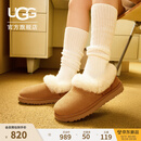 UGG秋季女士时尚舒适茸茸毛圈口平底休闲乐福鞋懒人毛毛鞋1119002 CHE | 栗色 38