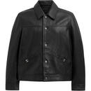 蔻驰（COACH）纯色口袋单排扣长袖皮衣 男款 黑色 黑色 XL