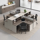 职员办公桌椅组合简约现代4/6人位办公室电脑桌屏风卡座员工作位 F型4人位+椅子