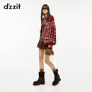 DZZIT地素休闲短裤2026春季新款美拉德仿麂皮宽松直筒裤子女3K1QB339W 棕色 M