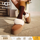 UGG秋季女士包头厚底LOGO松紧带休闲懒人毛毛鞋 1113474 CHE | 栗色 37