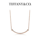 蒂芙尼 Tiffany T 系列2025新款女款18K玫瑰金镶钻微笑项链