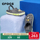卡骆驰（CROCS）洞洞鞋贝雅卡骆班轻便耐磨一脚蹬休闲鞋|205089 石板灰/青柠绿-0GX 43 (270mm)