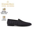 Stefano Ricci/史蒂芬劳.尼治男鞋 磨面鳄鱼皮革乐福鞋 黑色 41