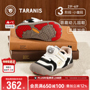 泰兰尼斯童鞋冬季室内鞋男女童幼儿园鞋儿童板鞋加绒保暖棉鞋黑/白27