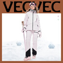 VECVEC ACTIVE女款滑雪服套装防风防水保暖加厚外套3L面料单双板滑雪装备 海盐粉套装 S