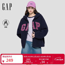 盖璞女装2025秋季新款Logo灯芯绒贴布绣宽松连帽衫保暖卫衣792561