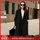 三彩【100绵羊毛】大码女装2025冬季长款双面呢大衣外套胖MM