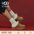 UGG秋季女士时尚舒适厚底系带休闲半拖包头拖 1158260CHE|栗色38