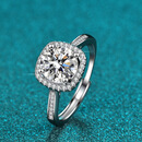 七笙纪胖东来超市代购小方糖戒指925银莫桑石戒指带小票带证书1ct婚戒 戒托带钻【小方糖钻戒】2克拉-含证书-小票 戒指开口可以调节大小【代购-试带请不要损坏任何地方