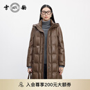 雪豹专柜同款新品25冬季头层绵羊皮时尚潮流真皮皮衣女中长羽绒皮外套 棕色 厚款 M 38 155/80A