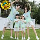 G.duck亲子装夏季套装一家三口四口2026新款母子母女姐弟大版短袖全家装 T102套装(上衣+白裤) 185 妈妈XXL