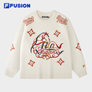 FILA马上起飞 | Dimitri联名编织衫FUSION斐乐章昊同款春新年款毛衣 云白色-WT L 175/96A/L