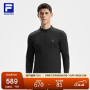 FILA 斐乐官方男子针织长袖上衣2025冬季健身运动加绒基础长T