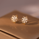 铜合金锆石耳饰韩国高级感雪花耳扣女小巧精致气质耳环新款耳饰jy 2025爆款雪花耳扣1对送精美礼盒