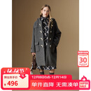 ELLE KIDS50%羊毛外套法式学院风秋冬连帽气质女童中长款宽松毛呢大衣