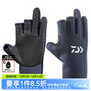 达亿瓦（DAIWA） 秋冬 DG-8023CS 冬季防滑钓鱼手套 防寒保暖露指手套 露3指 黑色 均码