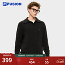 FILA FUSION斐乐潮牌情侣款编织衫2025冬季新款休闲宽松套头毛衣 正黑色-BK L 175/96A/L