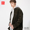 优衣库男装女装灯芯绒工装衬衫长袖衬衣休闲复古480295 37 栗色 L