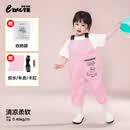 羚特水裤赶海连体裤涉水服儿童玩水下水裤防水雨靴一体-普通粉-24码