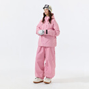 南恩【天际线】滑雪服套装2025新款女单板防水加厚3L全压胶专业雪服衣 超凡粉(RECCO)+超凡粉 XS