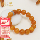 布达拉宫蜜蜡手串足银隔片六字真言转运珠琥珀手链男女款盘玩串珠生日礼物 足银白衣怙主-蜜蜡手串