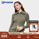 FILA FUSION斐乐潮牌编织外套女2025冬新款时尚修身高领毛衣开衫 摩卡棕-BN M 165/84A/M