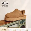 UGG秋季女士休闲舒适纯色厚底魔术贴束带懒人鞋包头鞋 1166734 CHE | 栗色 39