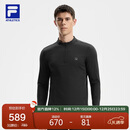 FILA 斐乐官方男子针织长袖上衣2025冬季健身运动加绒基础长T