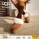 UGG秋季女士包头厚底LOGO松紧带休闲懒人毛毛鞋 1113474 CHE | 栗色 37
