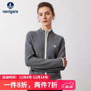 纳维凯尔意大利小帆船女士全羊毛针织衫毛衣开衫外套2334094503 灰/白 L 